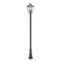 Z-Lite Talbot 3 Light Outdoor Post Mounted Fixture, Black & Clear Beveled 579PHXLR-519P-BK